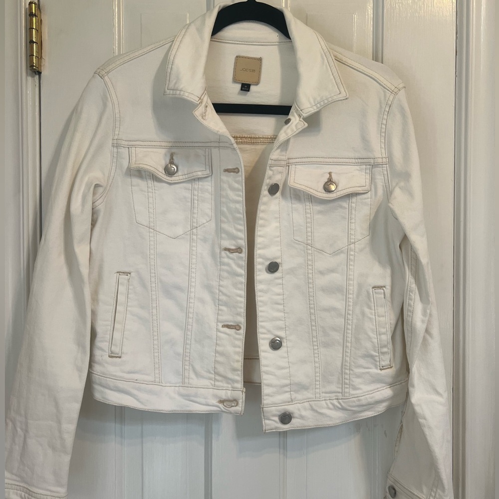 Joe’s white denim jacket